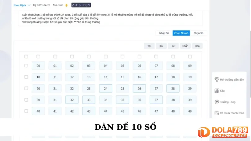 Dàn đề 10 số