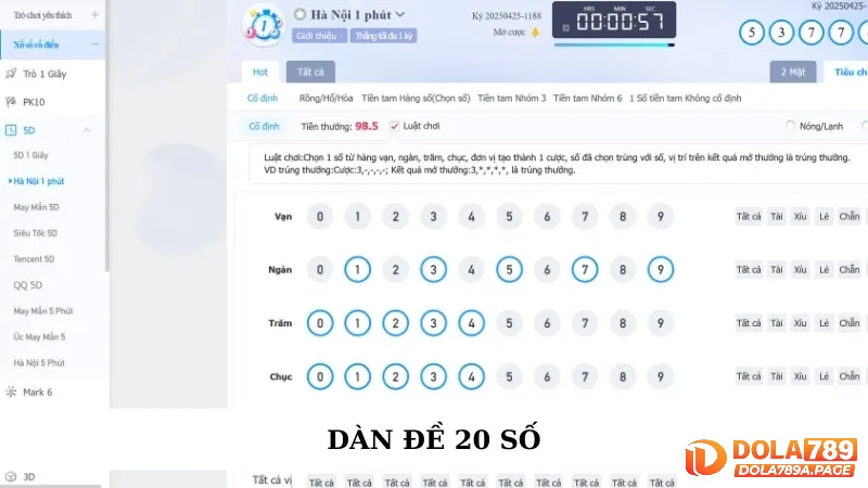 Dàn đề 20 số